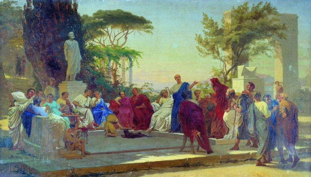 Horace a allumé ses poèmes devant Mécène - Fyodor Bronnikov image 1 reproduction de peinture à l’huile