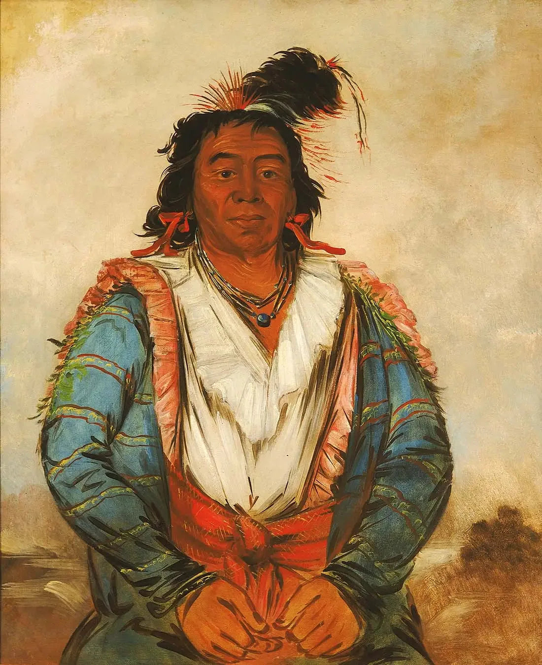 Hose-put-o-káw-gee, un Brave - George Catlin image 1 tableau peint à l’huile sur toile