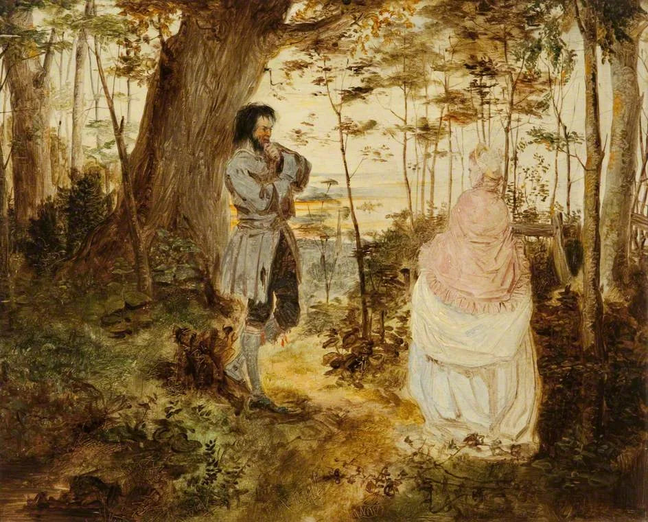 Hugh et Dolly Varden (du roman « Barnaby Rudge » de Charles Dickens) - William Powell Frith image 1 reproduction réalisée par Alpha Reproduction
