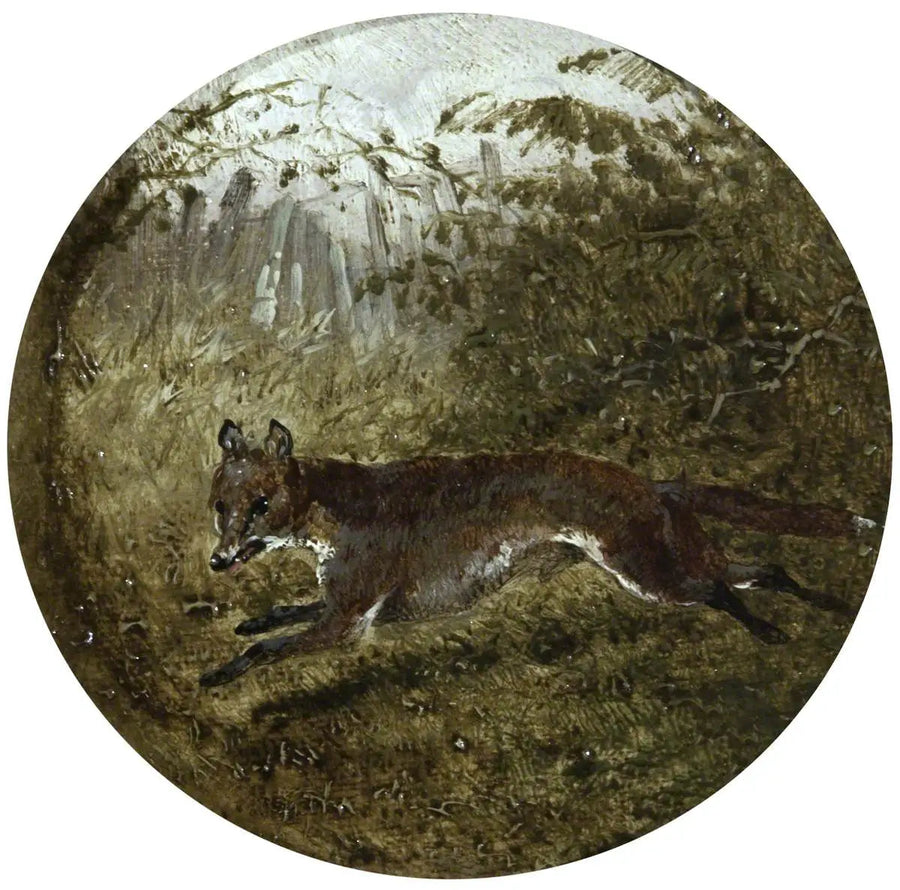 Huit scènes circulaires de chasse au renard : la fuite du renard - John Frederick Herring, Sr. image 1 copie de tableau peinte à la main