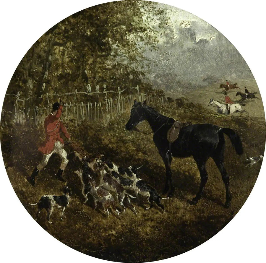 Huit scènes circulaires de chasse au renard : la mise à mort - John Frederick Herring, Sr. image 1 copie peinte à la main à l’huile