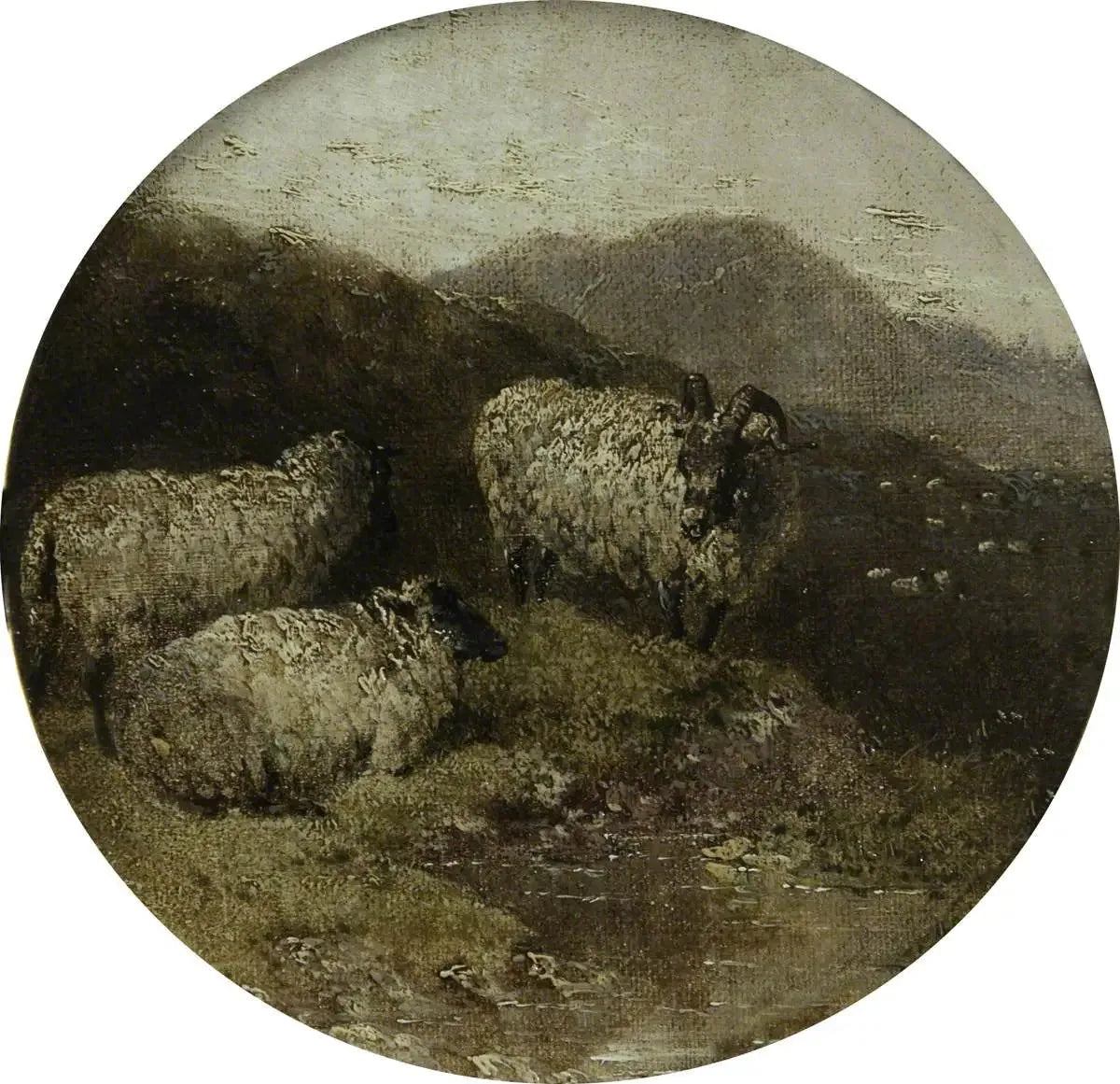 Huit scènes de ferme circulaires : les moutons - John Frederick Herring, Sr. image 1 reproduction artisanale de tableau