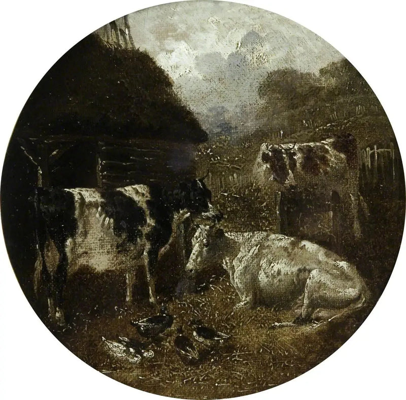 Huit scènes de ferme circulaires : vaches - John Frederick Herring, Sr.