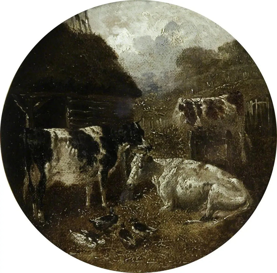 Huit scènes de ferme circulaires : vaches - John Frederick Herring, Sr.