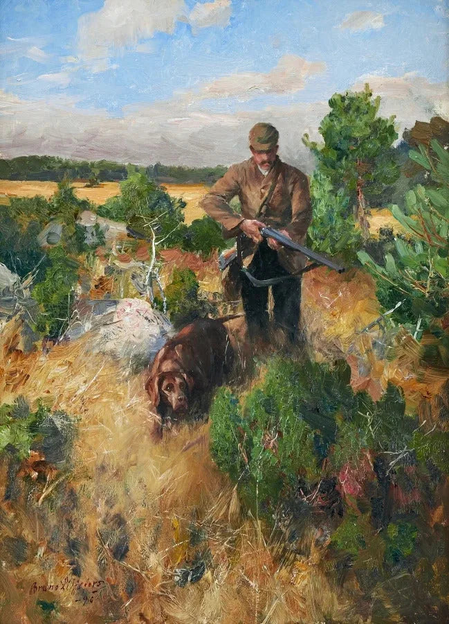 Hunter avec son chien - Bruno Liljefors image 1 reproduction artisanale de tableau