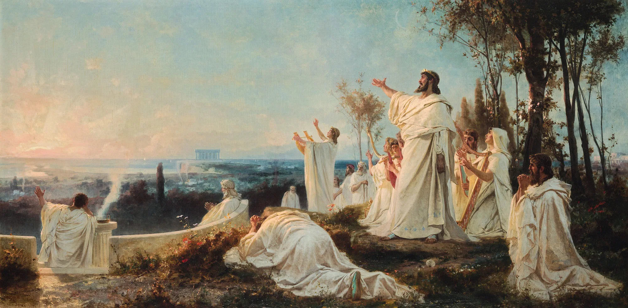 HYMNE DES PYTHAGORIENS AU SOLEIL LEVANT - Fyodor Bronnikov image 1 reproduction d’œuvre d’art à l’huile