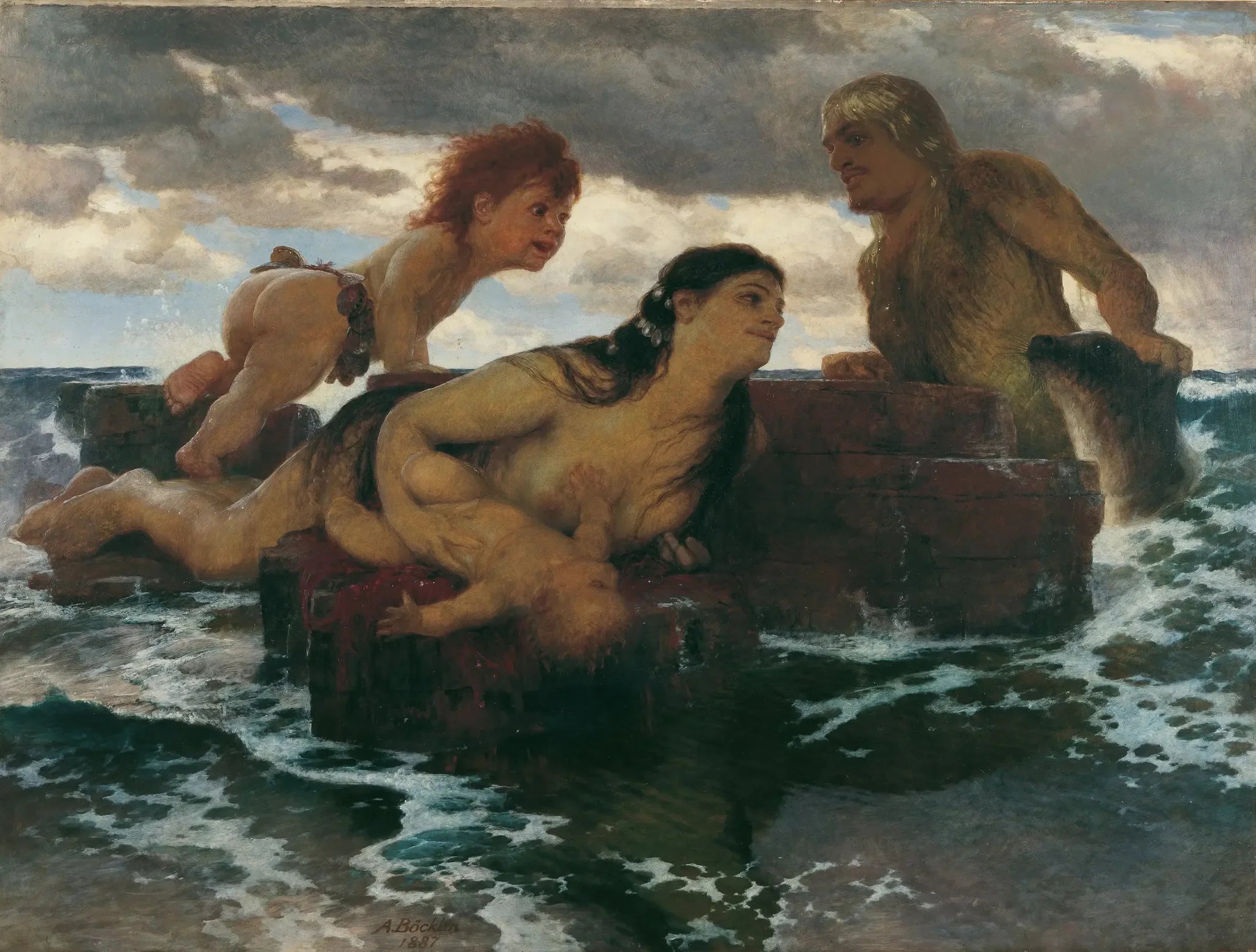 Idylle de la mer - Arnold Böcklin image 1 copie peinte à la main à l’huile