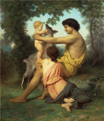 Idylle, famille antique, réduction (1855) - Bouguereau