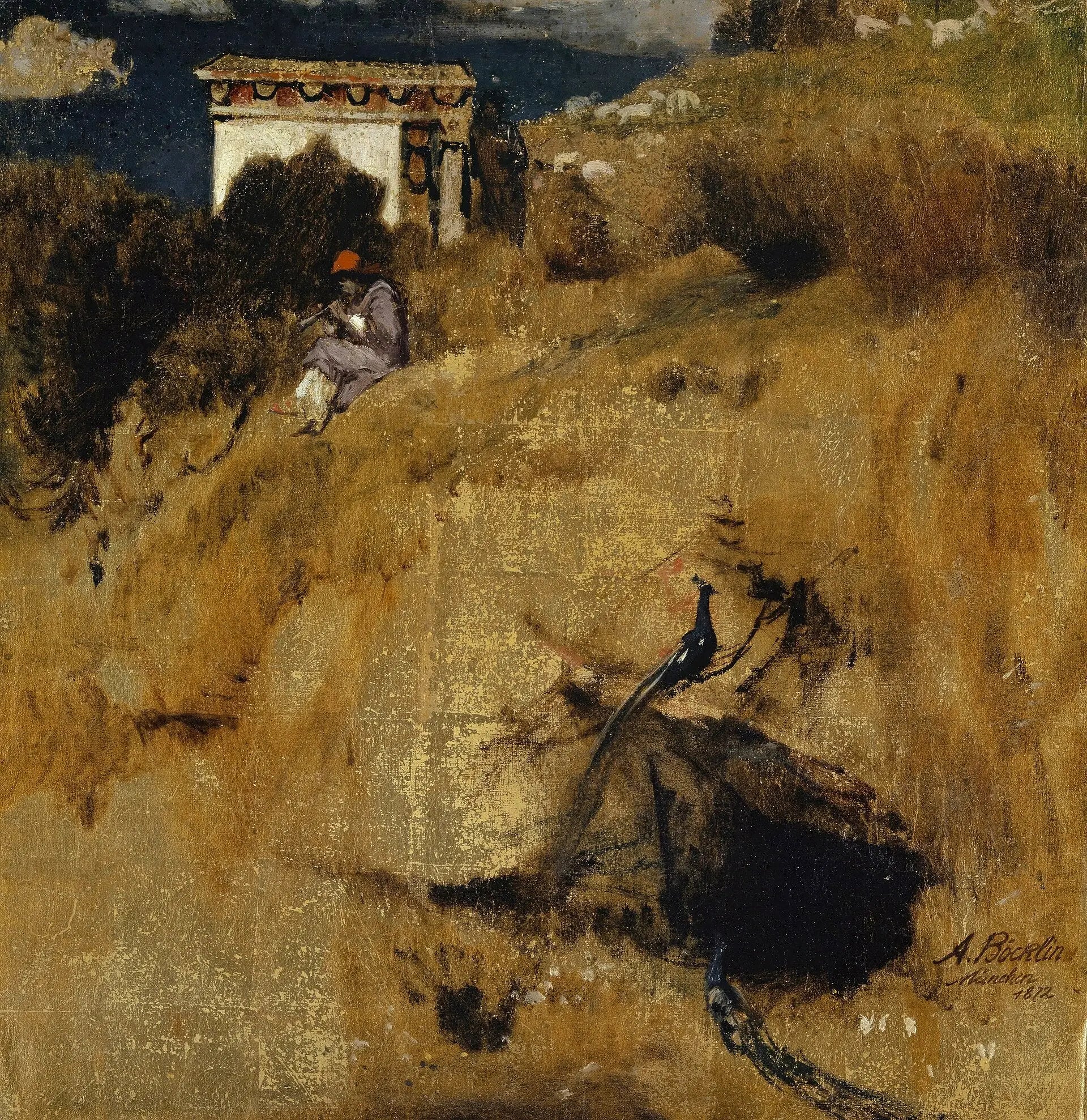 Idylle (fragment de paravent) - Arnold Böcklin image 1 reproduction artisanale de tableau