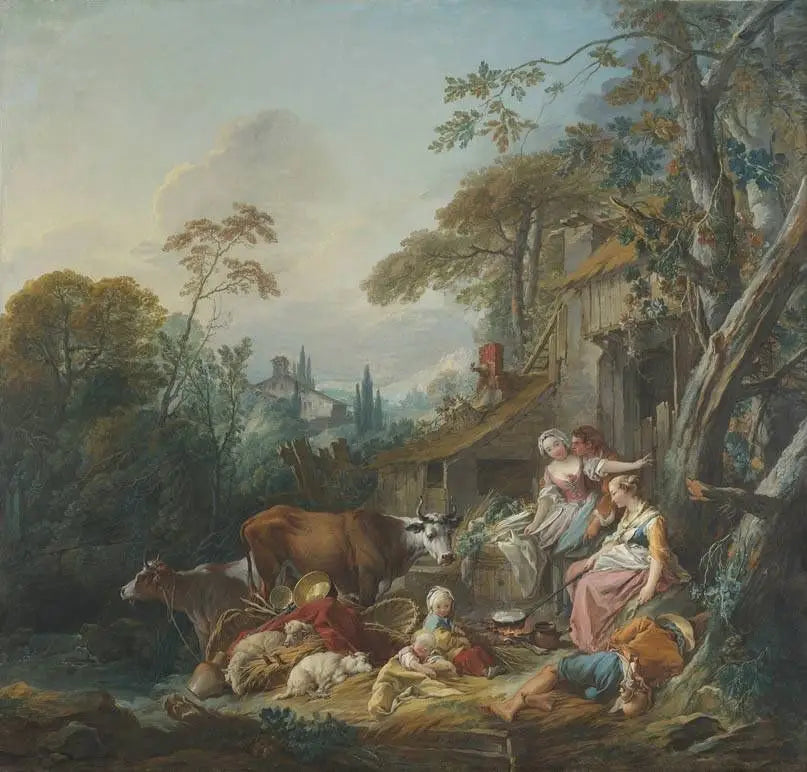 Idylle rurale - François Boucher image 1 reproduction artisanale de tableau
