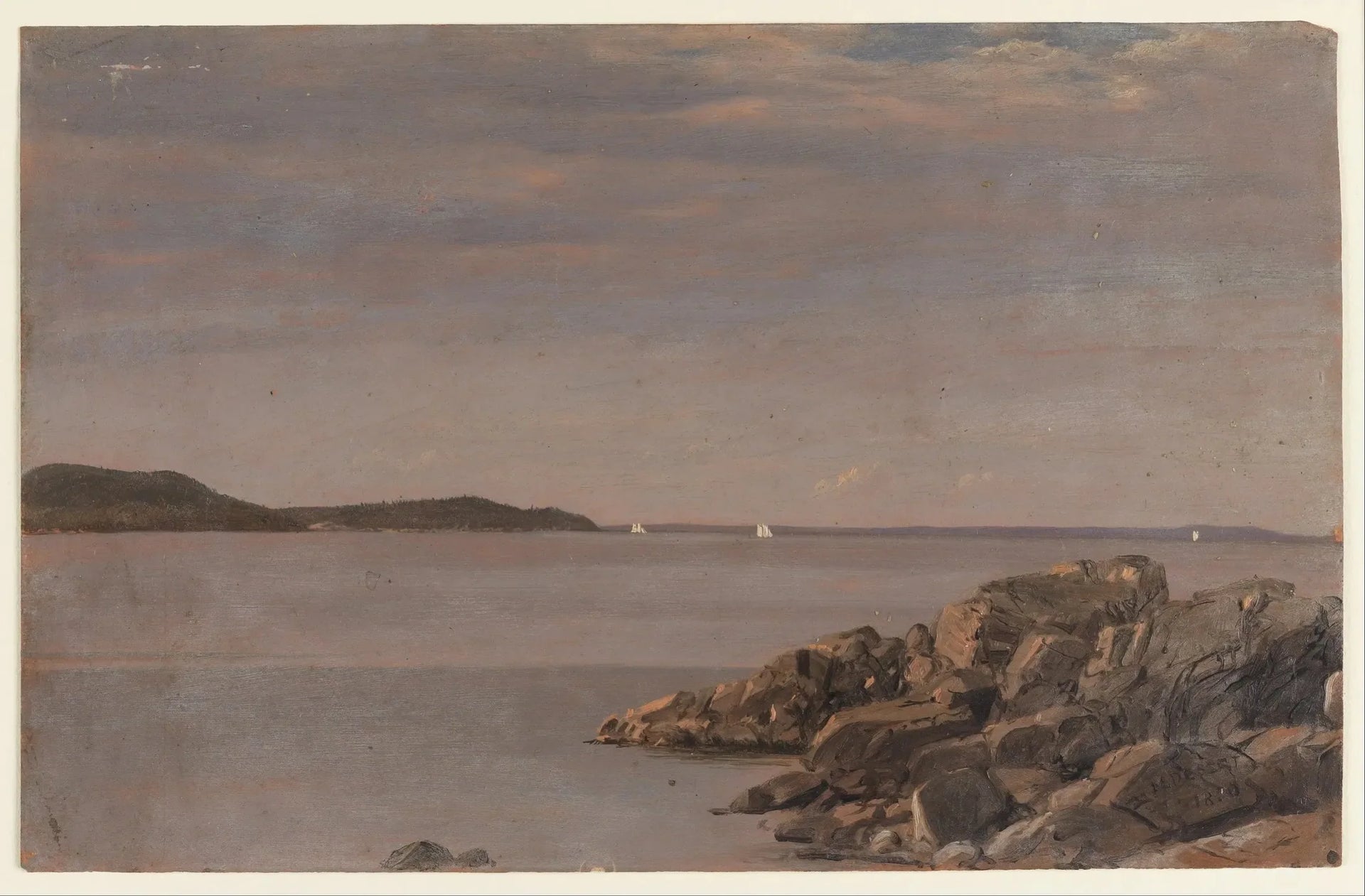 Île des Monts Déserts, côte du Maine - Frederic Edwin Church image 1 reproduction artisanale de tableau