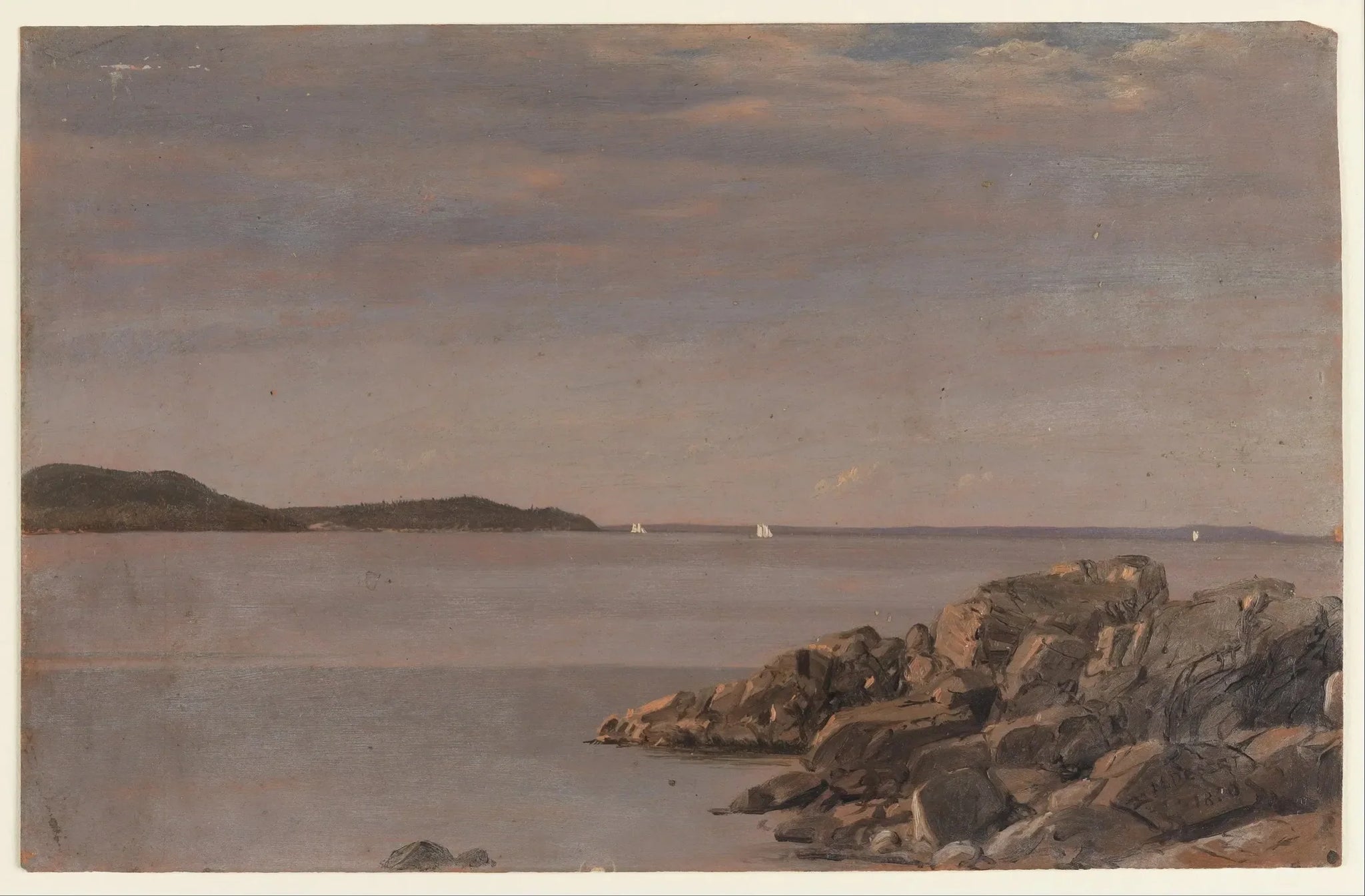 Île des Monts Déserts, côte du Maine - Frederic Edwin Church image 1 reproduction artisanale de tableau