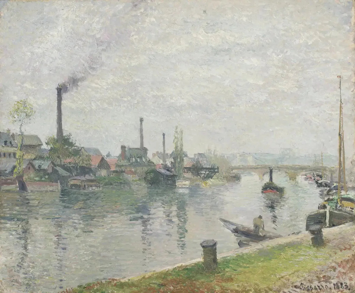 Île Lacroix à Rouen - Camille Pissarro image 1 copie de tableau peinte à la main