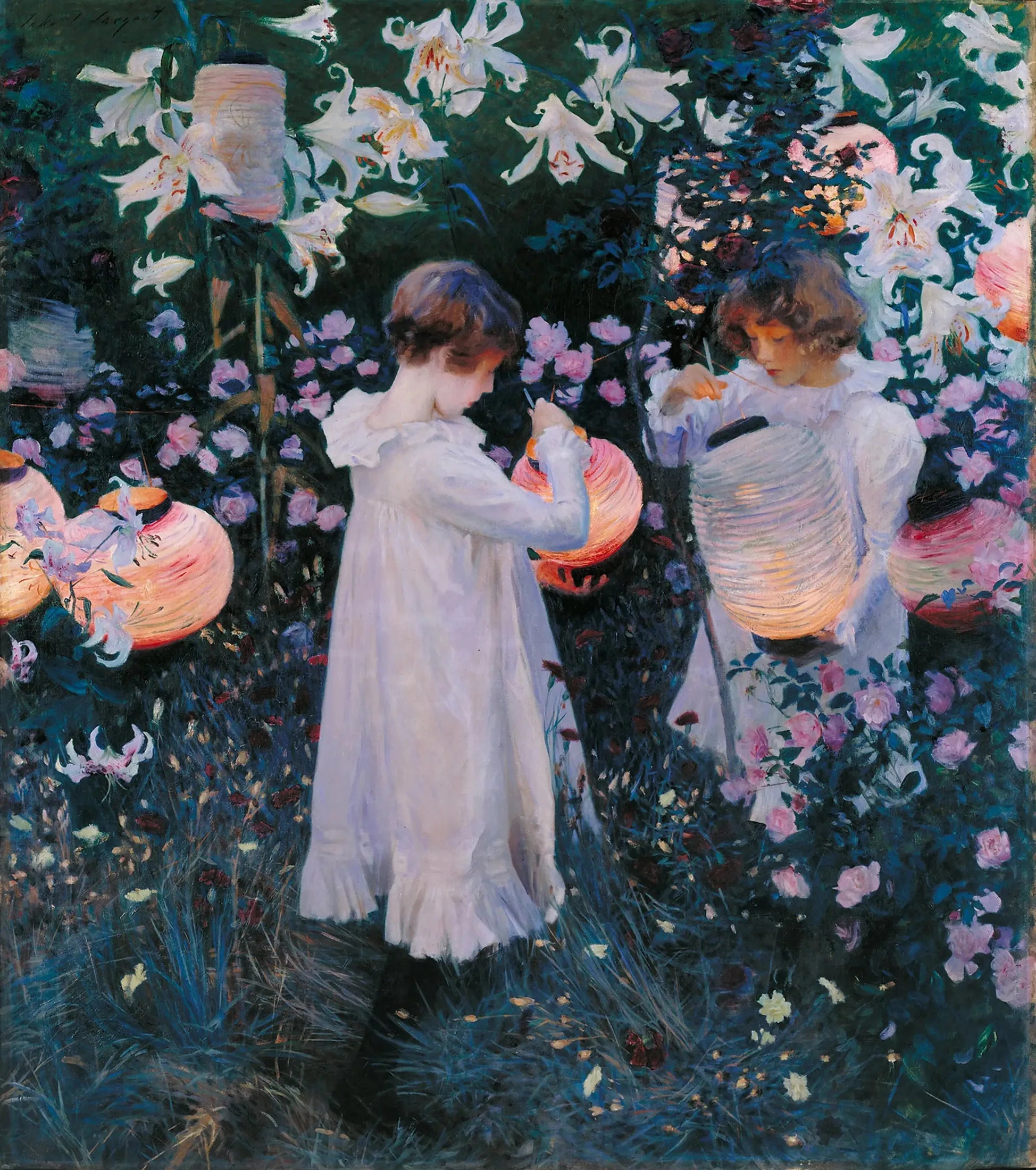 Œillet, Lys, Lys, Rose - John Singer Sargent image 1 reproduction artisanale de tableau