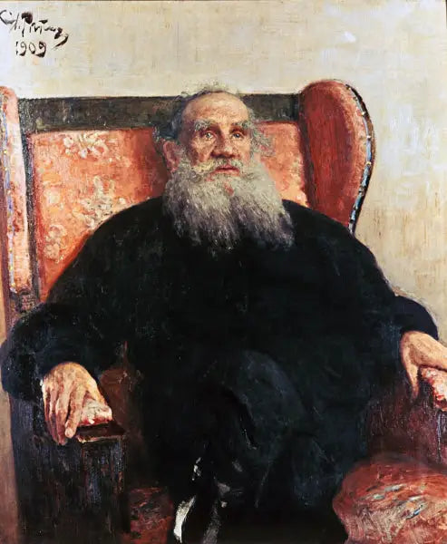 Портрет Л.Н. Толстого в розовом кресле - Ilya Repin