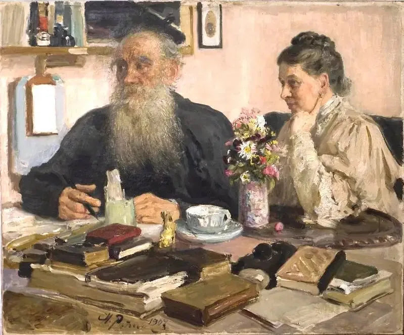 Портрет Л.Н. Толстого в розовом кресле - Ilya Repin