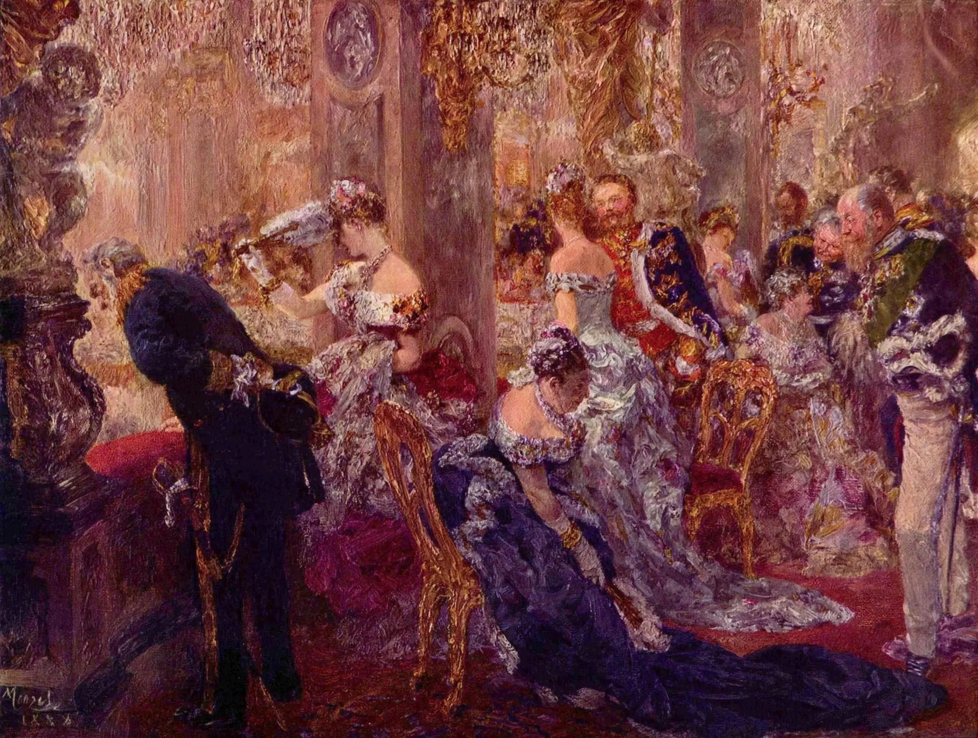 Im Weißen Saal - Adolph von Menzel image 1 reproduction artisanale de tableau