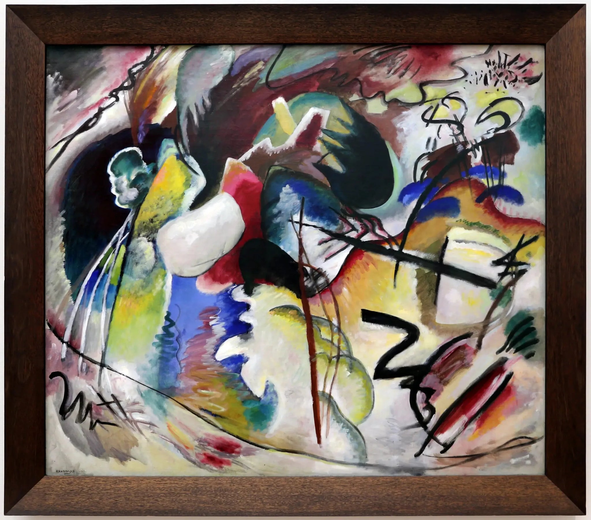 Image avec une forme blanche - Vassily Kandinsky image 1 reproduction artisanale de tableau