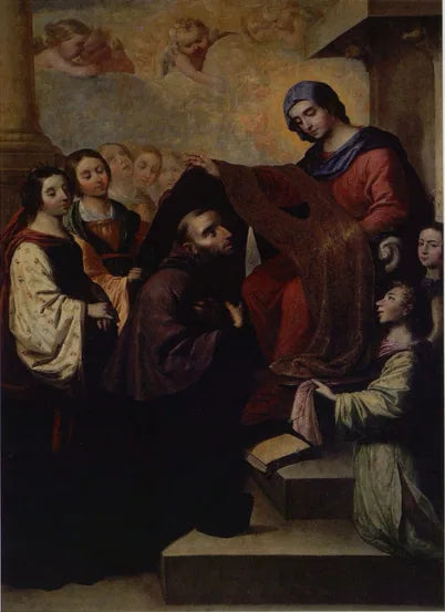 Imposición de la casulla a San Ildefonso - Francisco de Zurbarán image 1 copie peinte à la main à l’huile