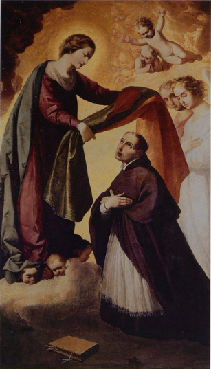 Imposition de la chasuble à saint Ildephonse - Francisco de Zurbarán image 1 copie de tableau peinte à la main