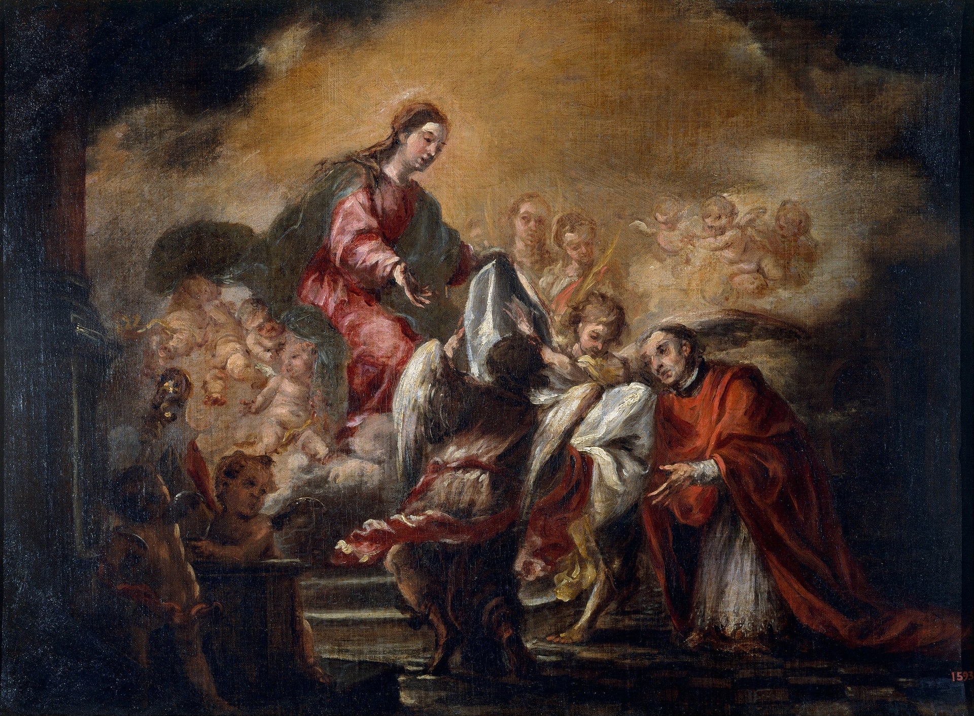 Imposition de la chasuble sur saint Ildéphonse - Juan de Valdés Leal image 1 reproduction de peinture à l’huile