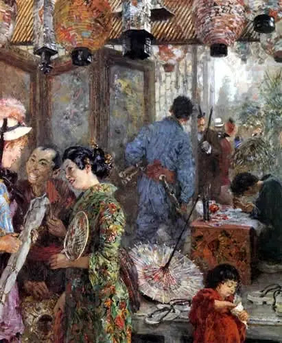 In der japanischen Ausstellung - Adolph von Menzel image 1 copie de tableau peinte à la main