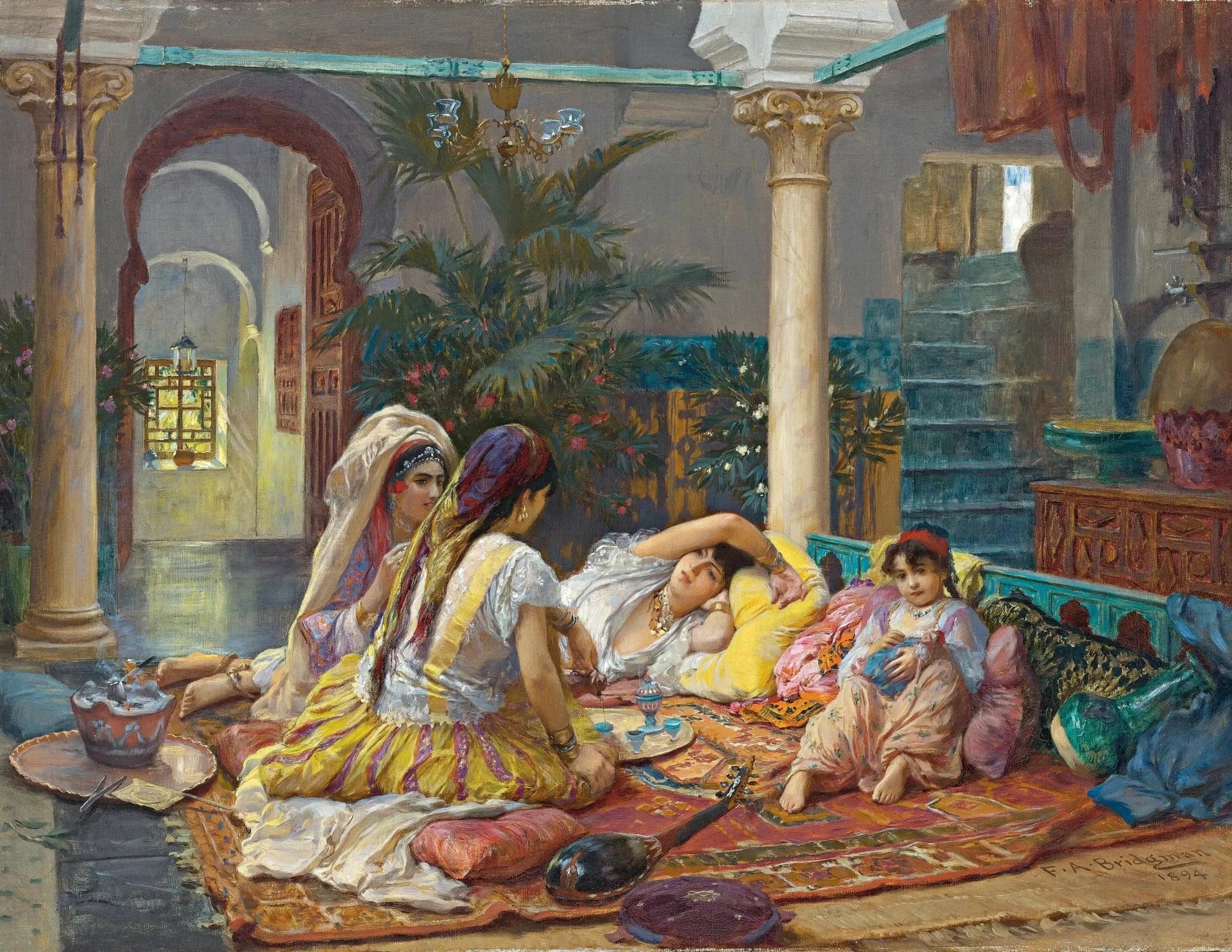 In the Harem - Frederick Arthur Bridgman image 1 reproduction artisanale de tableau