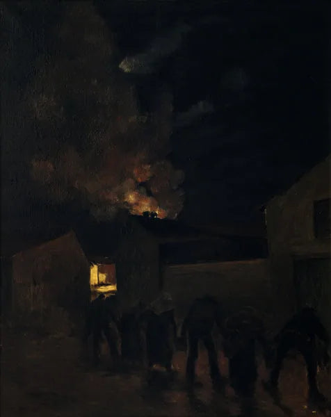 Incendie au village. La chaîne - Jules Bastien-Lepage image 1 reproduction de peinture à l’huile