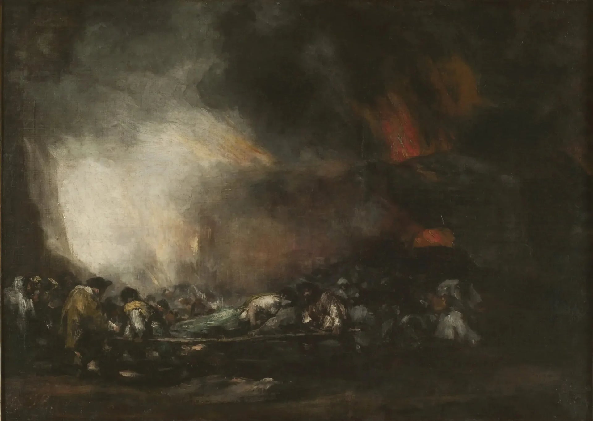 Incendie d'un hôpital - Francisco de Goya image 1 copie peinte à la main à l’huile