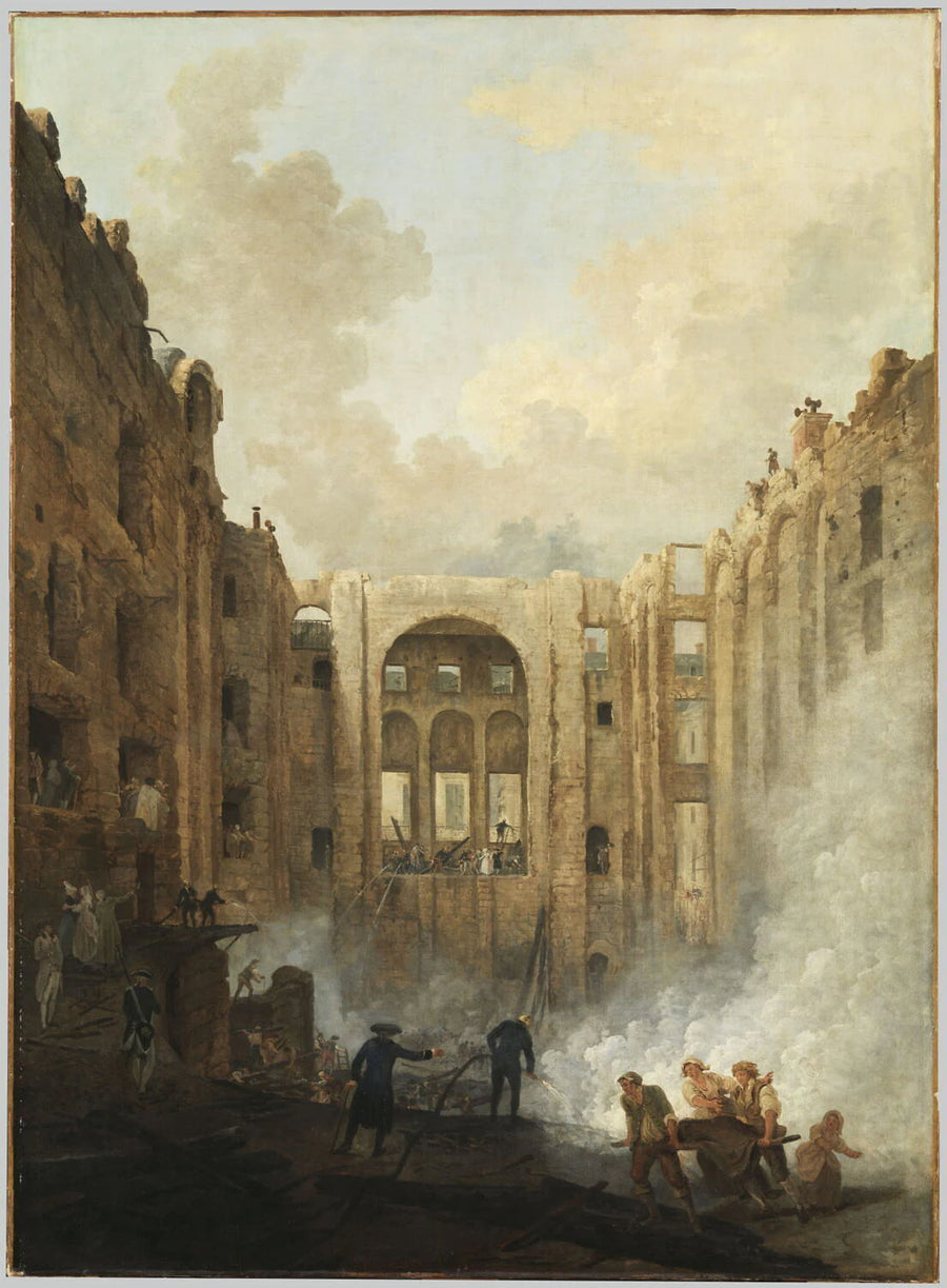 L'incendie de l'Opéra au Palais-Royal, en 1781 - Hubert Robert