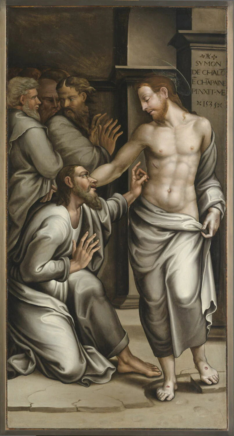 L'incrédulité de saint Thomas. Au revers : L'apparition du Christ à la Madeleine - Simon de Chalons