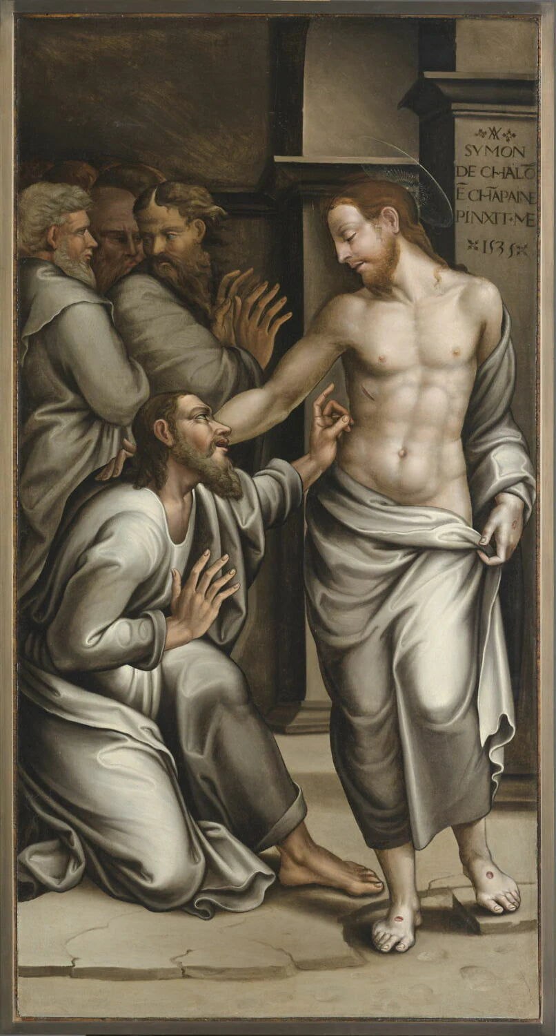 L'incrédulité de saint Thomas. Au revers : L'apparition du Christ à la Madeleine - Simon de Chalons
