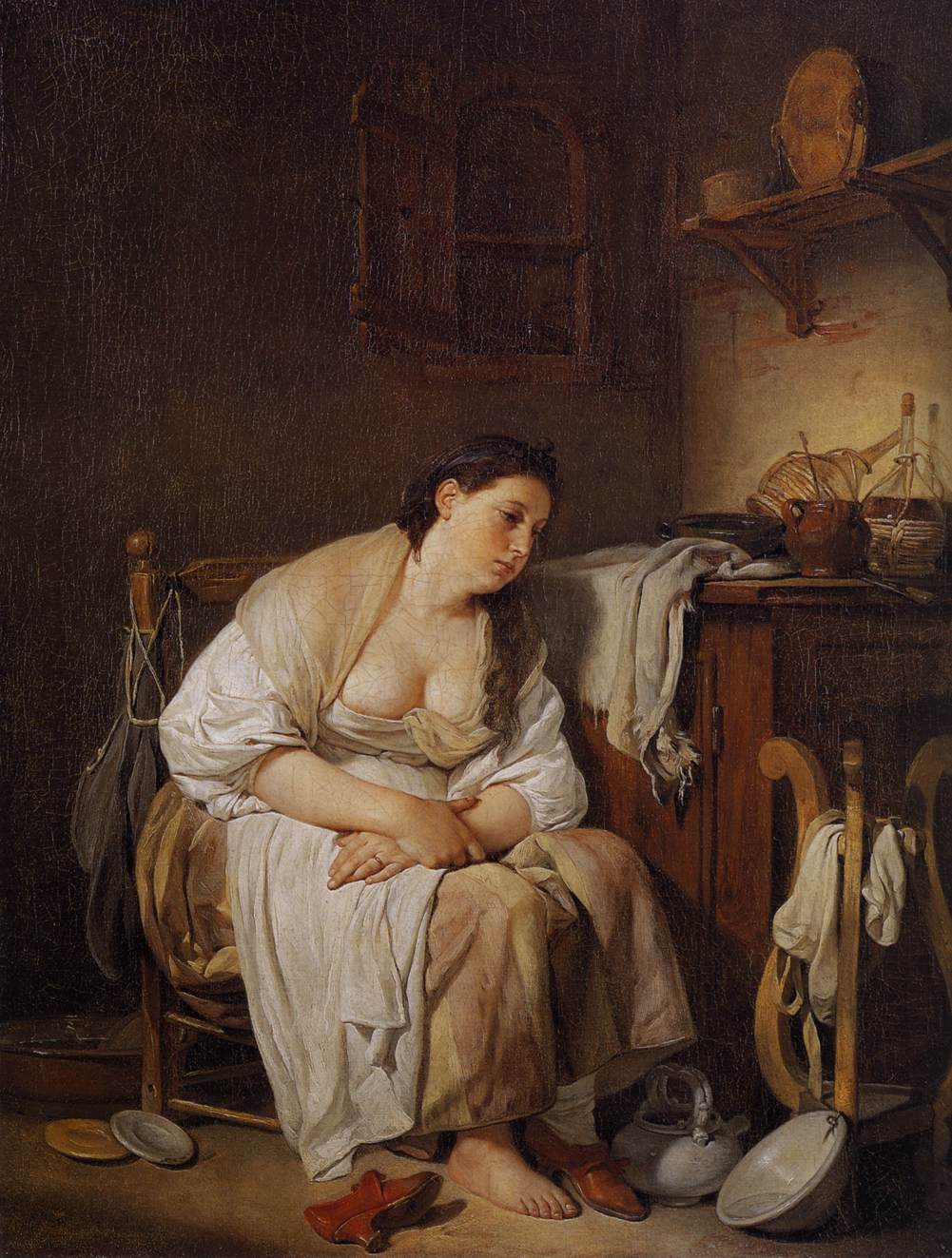 Indolence - Jean-Baptiste Greuze image 1 reproduction artisanale de tableau