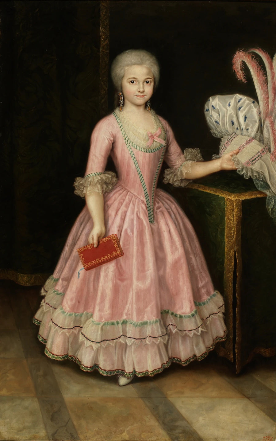 L'infante María Amalia d'Espagne enfant, tenant un livre - Joaquín Inza