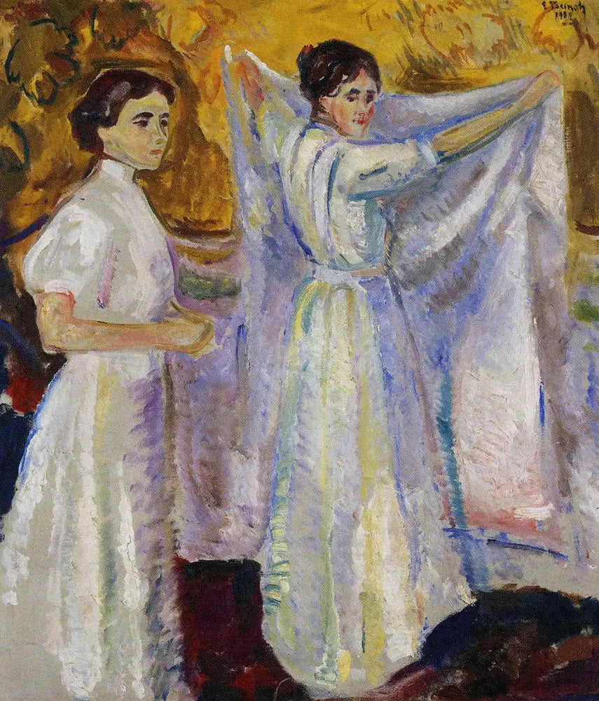 Infirmières locataire une feuille - Edvard Munch image 1 reproduction artisanale de tableau