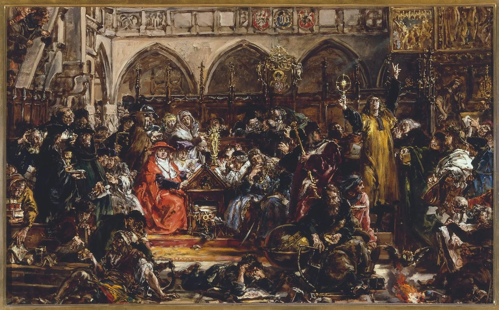 Influence de l'université sur le pays, d'après la série « Histoire de la civilisation en Pologne » - Jan Matejko image 1 reproduction de peinture à l’huile