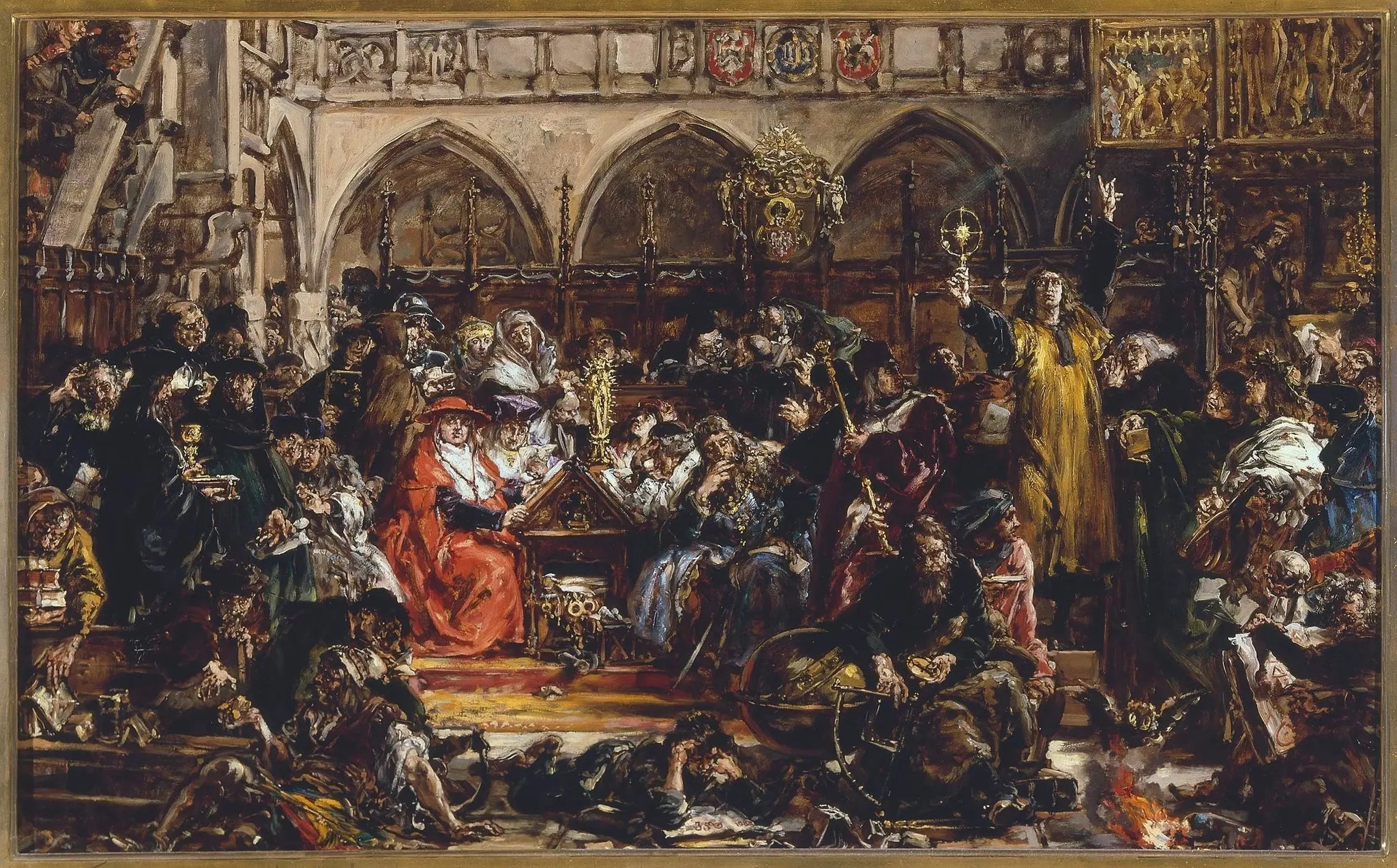 Influence de l'université sur le pays, d'après la série « Histoire de la civilisation en Pologne » - Jan Matejko image 1 reproduction de peinture à l’huile