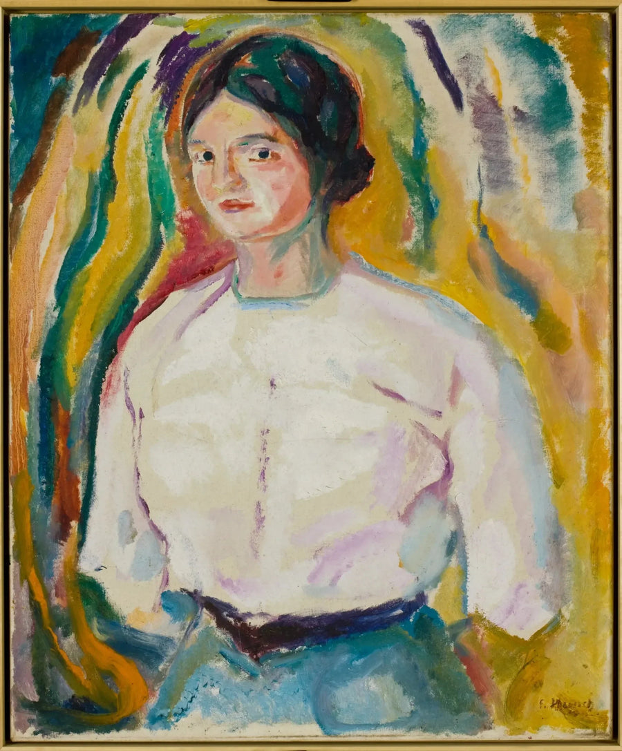 Ingeborg avec ses mains derrière son dos - Edvard Munch