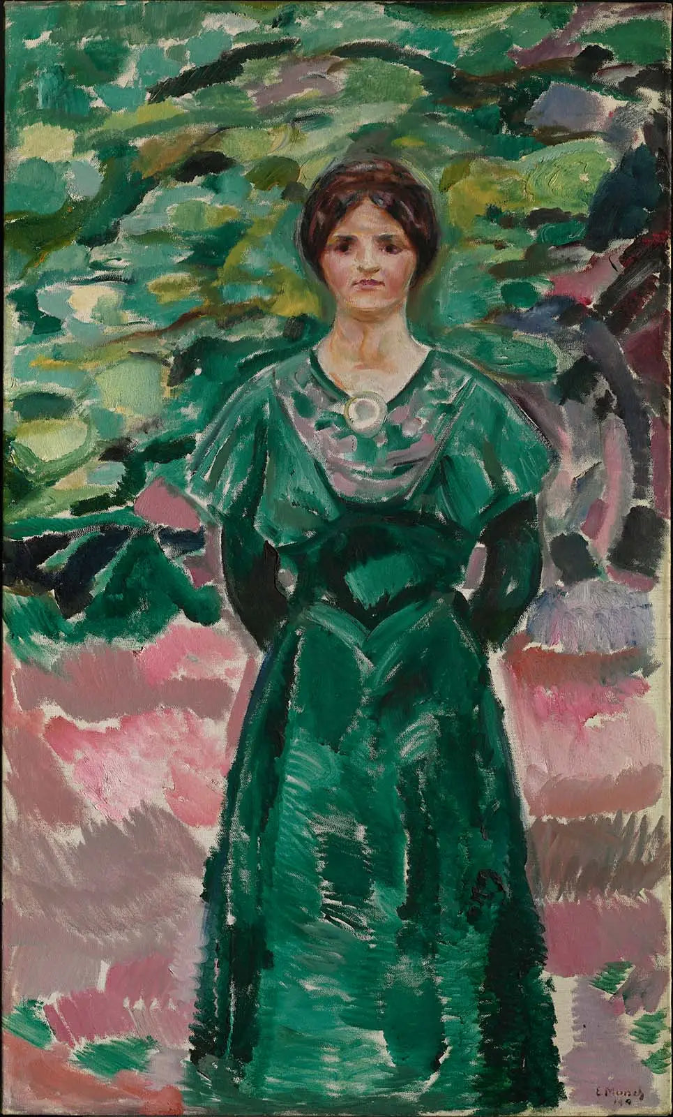 Ingeborg en vert - Edvard Munch image 1 reproduction d’œuvre d’art à l’huile