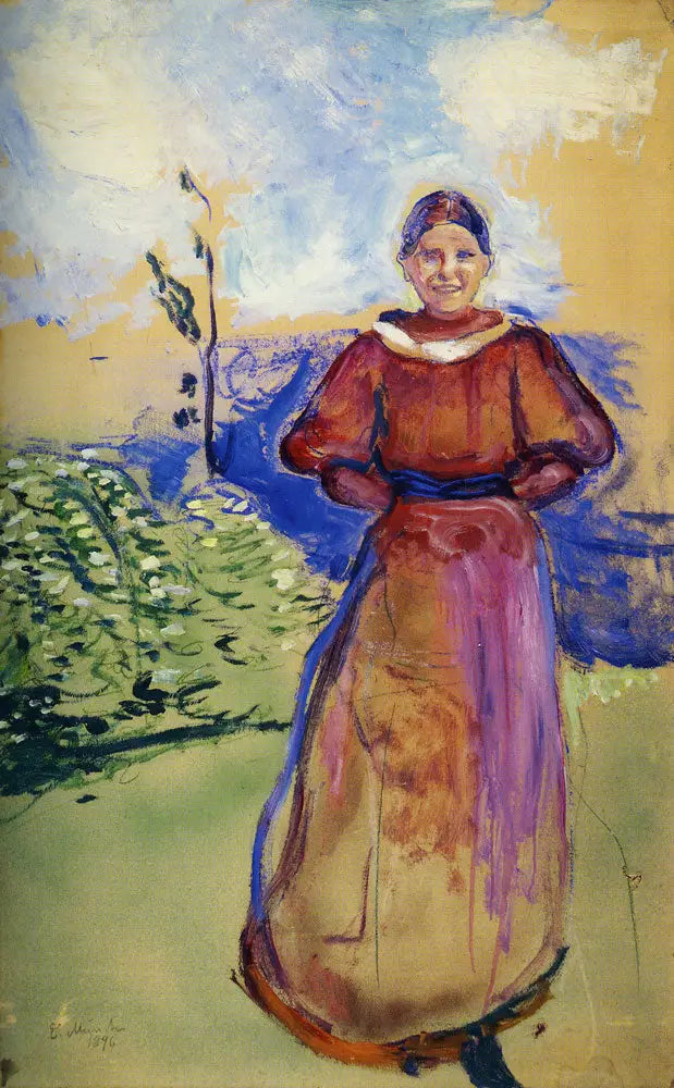 Inger dans une robe rouge - Edvard Munch image 1 tableau peint à l’huile sur toile