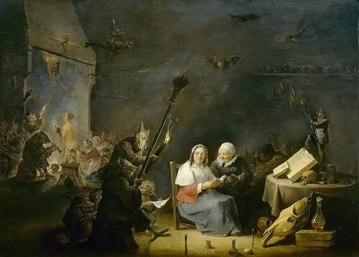 Initiation de la sorcière - David Teniers le Jeune image 1 reproduction de peinture à l’huile