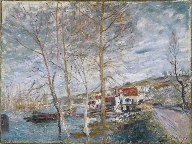 Inondation à Moret - Alfred Sisley image 1 reproduction de peinture à l’huile