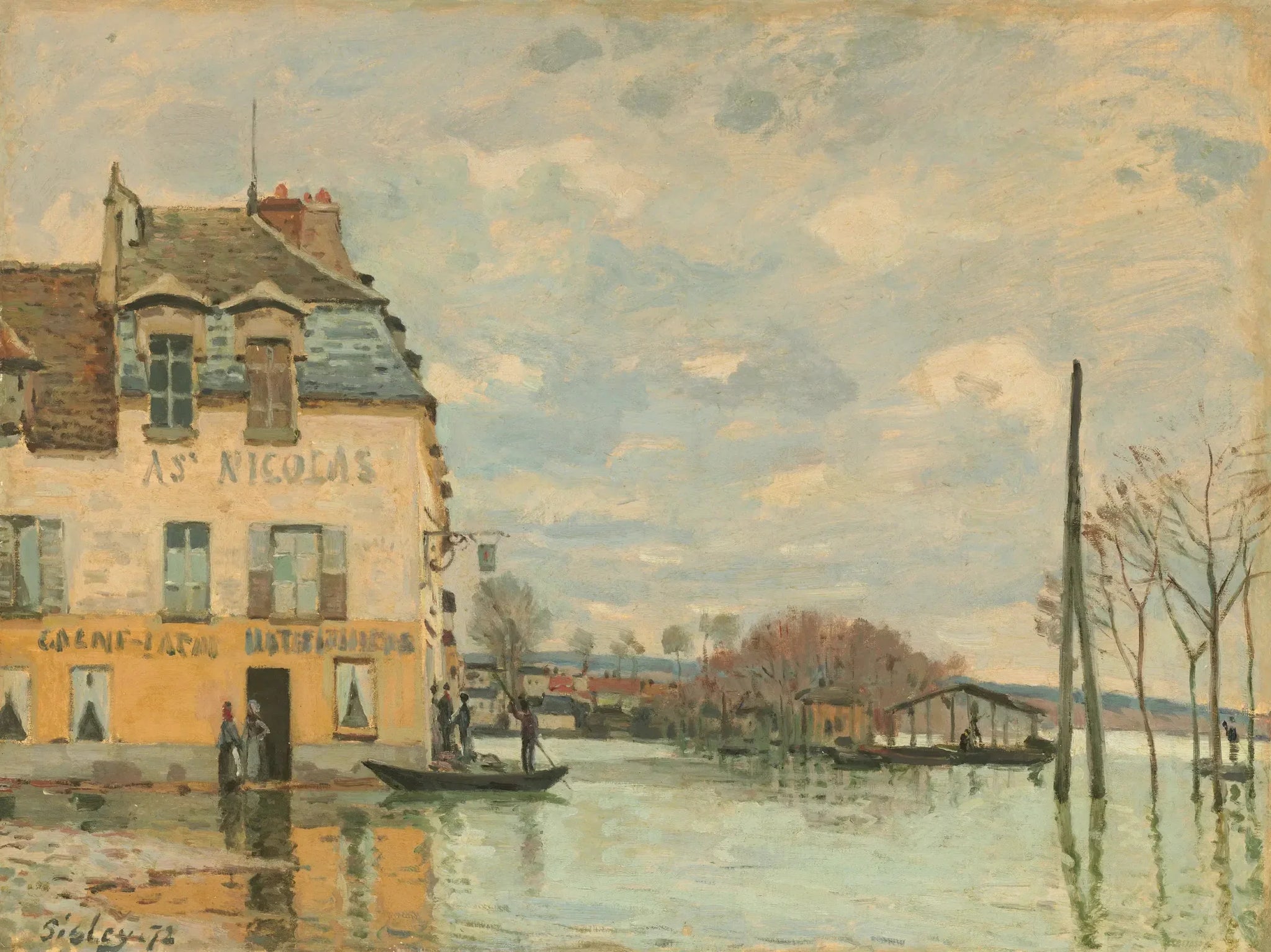 Inondations à Port-Marly - Alfred Sisley image 1 reproduction réalisée par Alpha Reproduction
