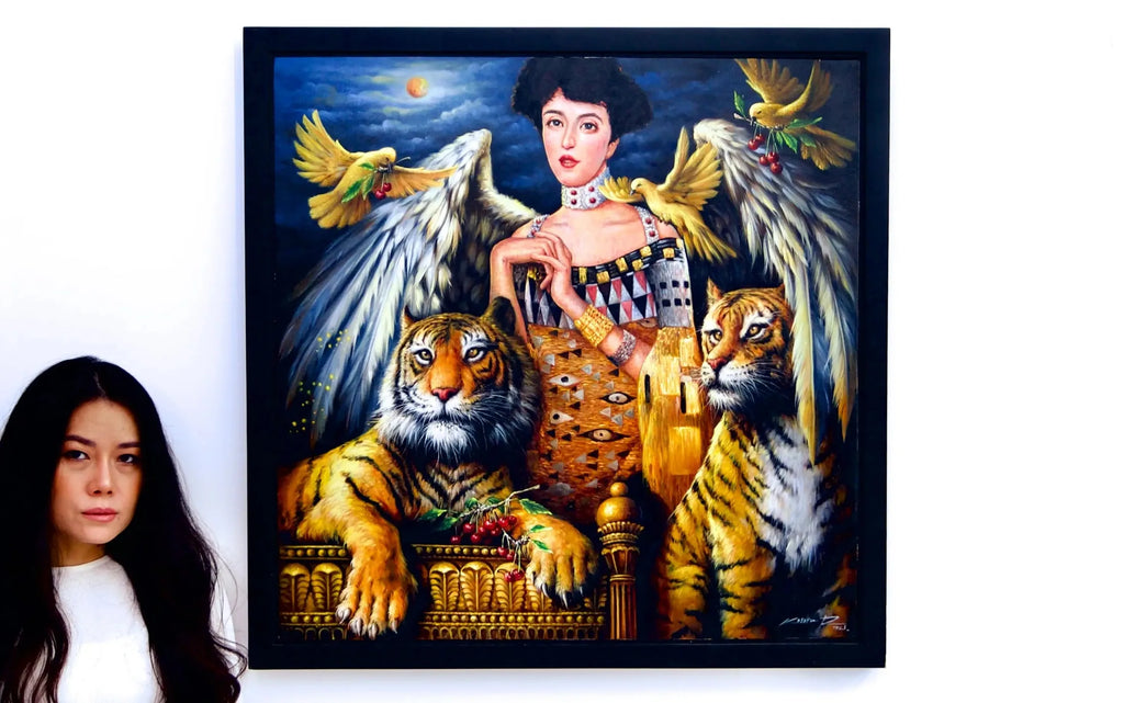 Inspiration d'Adele Bloch-Bauer | 80 x 80 cm image 2 reproduction réalisée par Alpha Reproduction
