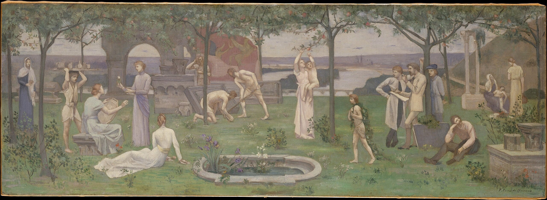 Inter artes et naturam (Entre art et nature) - Pierre Puvis de Chavannes image 1 copie peinte à la main à l’huile