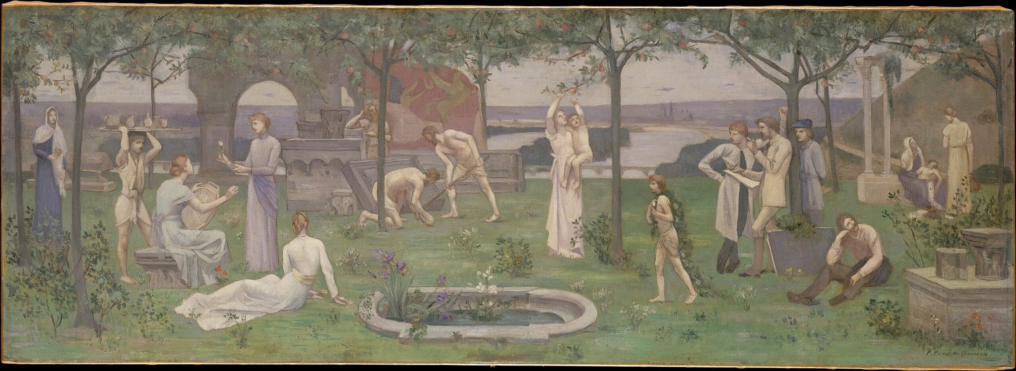 Inter artes et naturam (Entre art et nature) - Pierre Puvis de Chavannes image 1 copie peinte à la main à l’huile