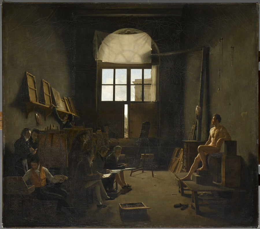 Intérieur de l'atelier de David au Collège des Quatre Nations (aujourd'hui Institut de France), à Paris - Léon-Matthieu Cochereau