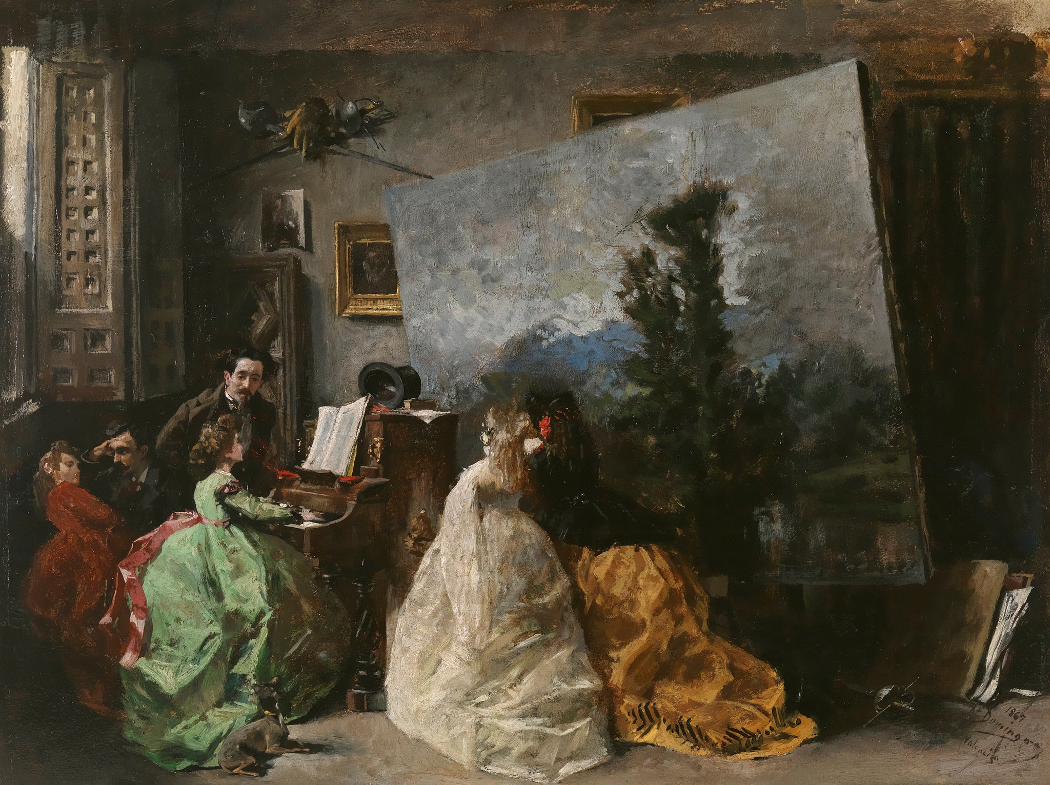 Intérieur de l'atelier de Muñoz Degrain à Valence - Francisco Domingo y Marqués