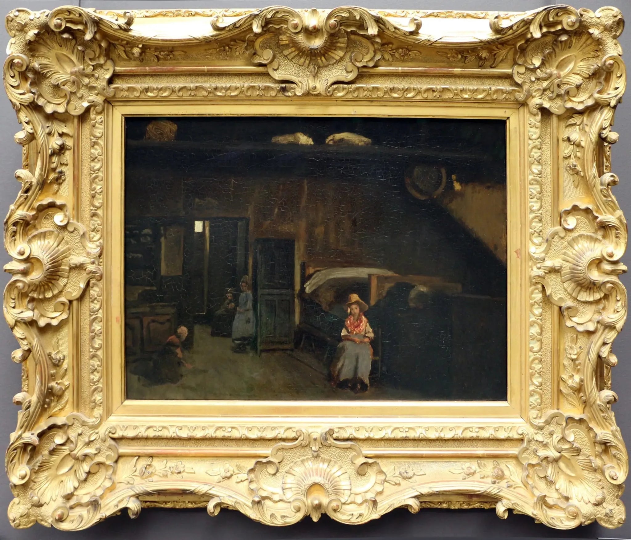 Intérieur au mas Bilier, près de Limoges - Jean-Baptiste Camille Corot image 1 copie peinte à la main à l’huile