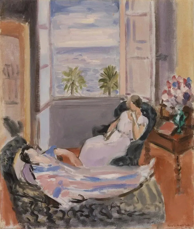 Intérieur avec deux personnages, fenêtre ouverte (Intérieur avec deux personnages, fenêtre ouverte) - Henri Matisse